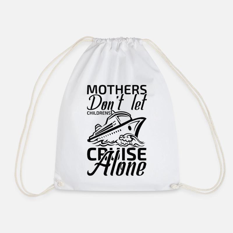mothers don't let childrens cruise alone - Drawstring Bag - white