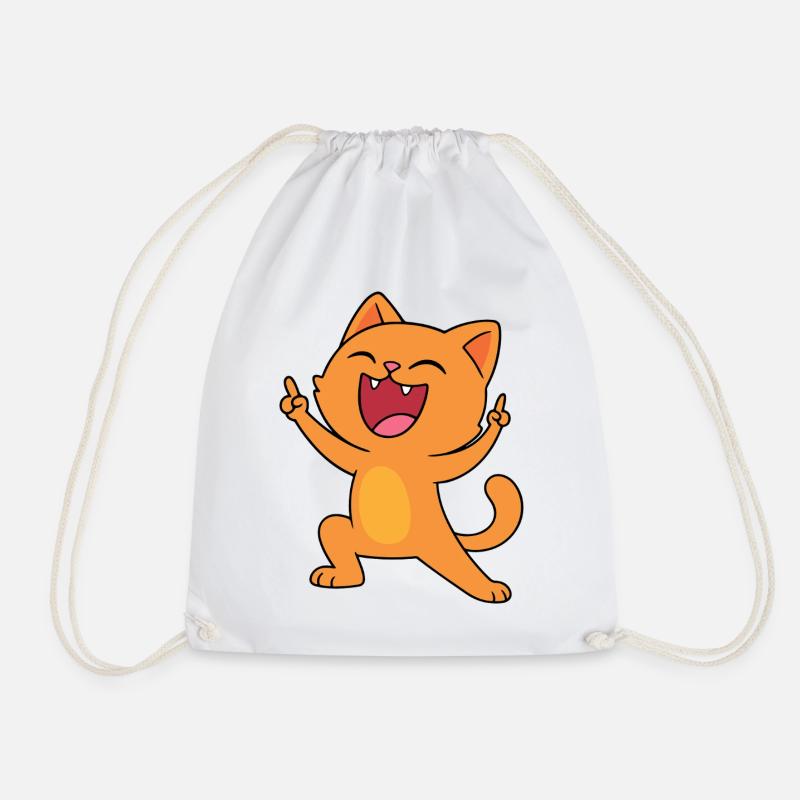 Gute-Laune-Katze - Turnbeutel - Weiß