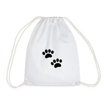 Paw print - Drawstring Bag - white - Front