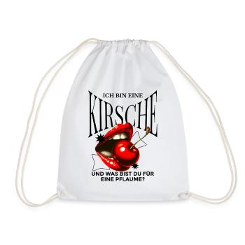 Kirsche Geschenk Pflaume Spruch Lustig Frauen - Turnbeutel - Weiß - Vorne