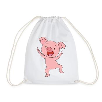 Porcelet porte-bonheur rose - Sac de sport léger - blanc - Devant