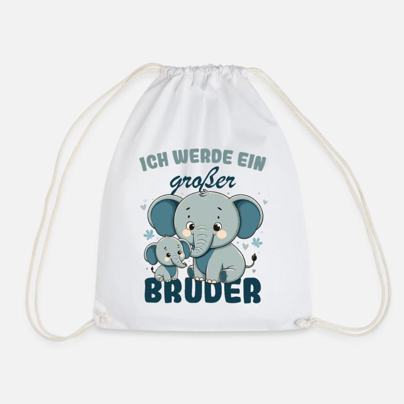 Nachwuchs Verkünden | Ich Werde Großer Bruder 2026 - Turnbeutel - Weiß