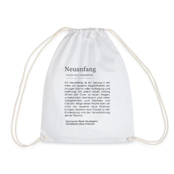 Carte Nouveau Départ – Des mots inspirants pour un nouveau départ - Sac de sport léger - blanc - Devant