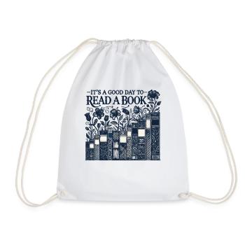 Bookworm Bookworm Funny Book Saying Floral - Drawstring Bag - white - Front