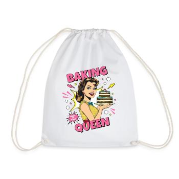 Baking Cake Baking Queen Baking Fairy Baker Pop Art - Drawstring Bag - white - Front