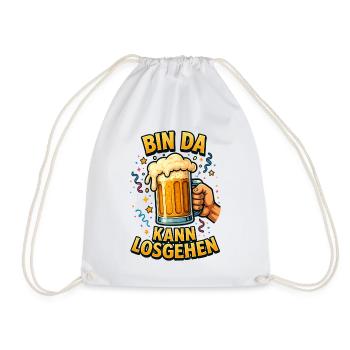 Bier Bierflasche Bierzelt Bierkrug Biergarten - Turnbeutel - Weiß - Vorne