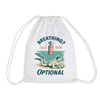 Breathing Optional Taucher Ozean Meer - Turnbeutel - Weiß - Vorne