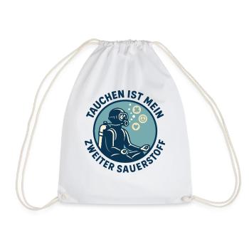 Diving is my second oxygen ocean - Drawstring Bag - white - Front