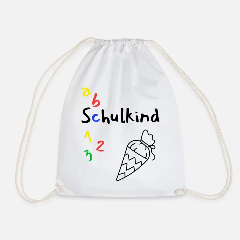 Schulanfang mit ABC und Schultüte - Turnbeutel - Weiß