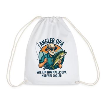 Angler Grandpa - Funny Angler Grandpa Design - Drawstring Bag - white - Front