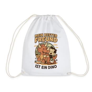 My best friend is a dinosaur - Drawstring Bag - white - Front