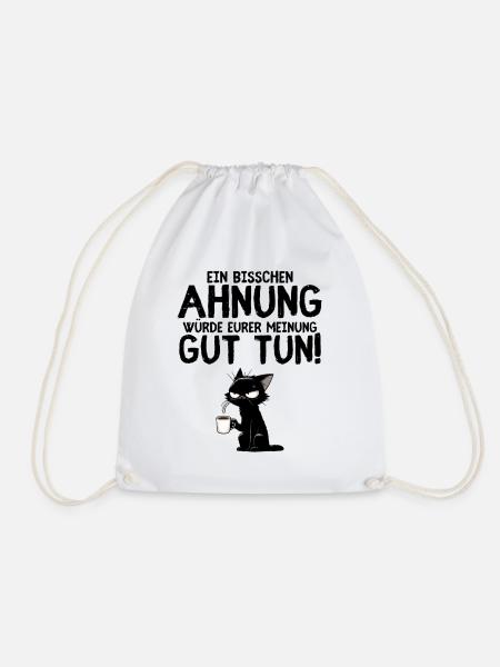 Ein bisschen Ahnung? Grump Kaffee Katze Humor - Turnbeutel - Weiß