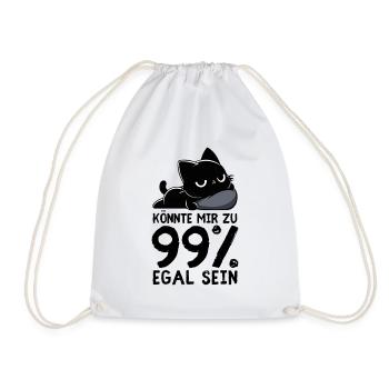 99 % Egal – Chillende Katze Null Interesse - Turnbeutel - Weiß - Vorne