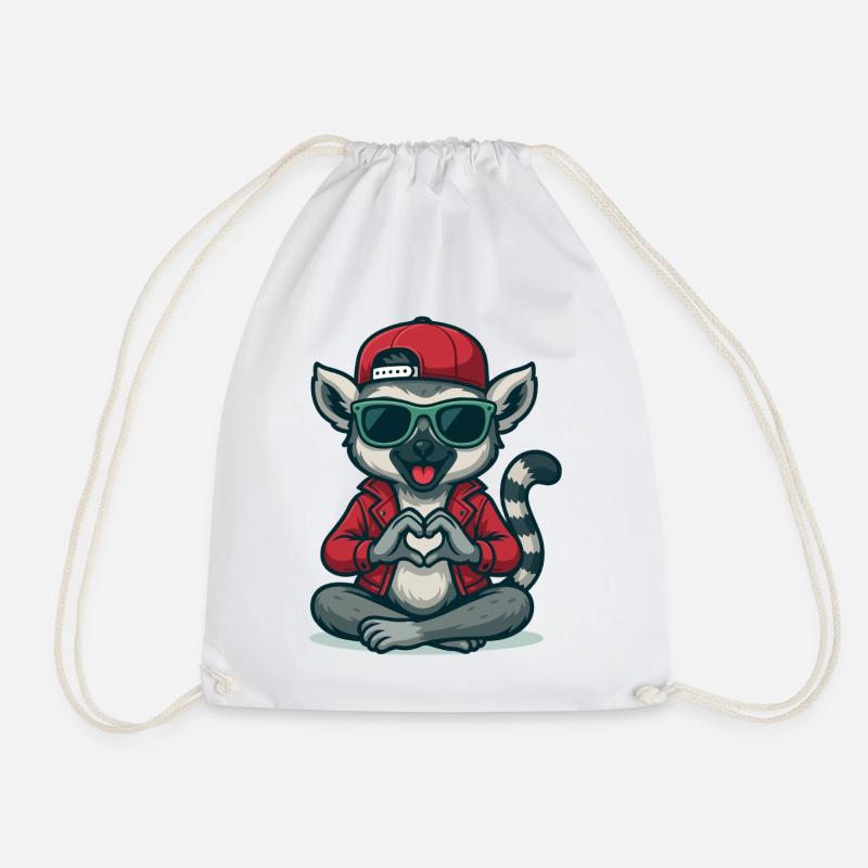 Lemur Love Vibes - Turnbeutel - Weiß