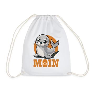 Jeune phoque avec « Moin » - Sac de sport léger - blanc - Devant