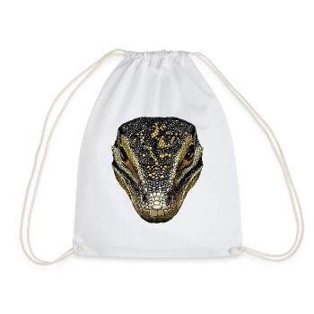 Monitor lizard, reptile, Komodo dragon, banded monitor lizard, lizard - Drawstring Bag - white - Front