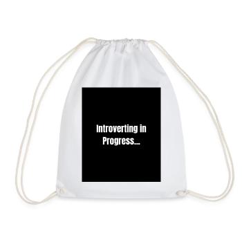 Introverting – Quiet Mode ON - Drawstring Bag - white - Front