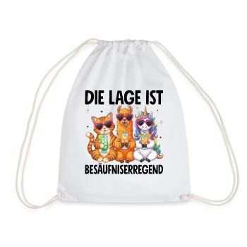 The situation is drunkenness - Drawstring Bag - white - Front