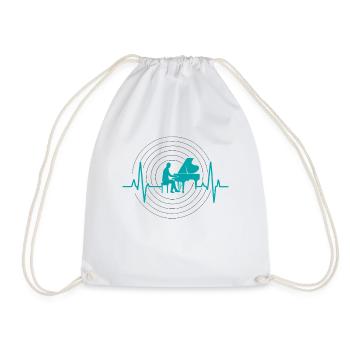 Pianist Heartbeat Music Design - Drawstring Bag - white - Front