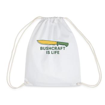 Bushcraft Is Life Prepper Survival - Drawstring Bag - white - Front