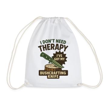 Prepper Survival Bushcrafting Knife Therapy - Drawstring Bag - white - Front