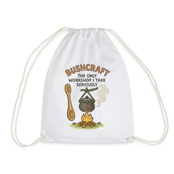 Bushcraft Prepper Survival Bushcrafting Workshop - Drawstring Bag - white - Front