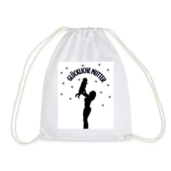 Happy mom – pure love - Drawstring Bag - white - Front