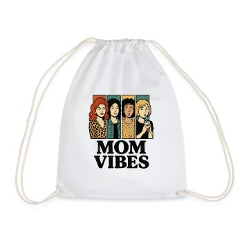 Mama Vibes – Retro Comic Style - Drawstring Bag - white - Front