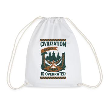 Prepper Survival Bushcrafting Civilization - Drawstring Bag - white - Front