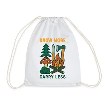 More knowledge less carry survival techniques - Drawstring Bag - white - Front