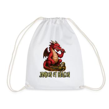 Ham is Dragon - Geek Humor / Gamer / RPG - Drawstring Bag - white - Front