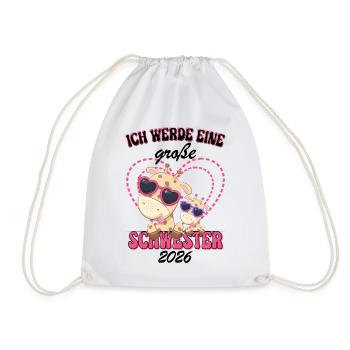 Announcing offspring I'm going to be a big sister in 2026 - Drawstring Bag - white - Front
