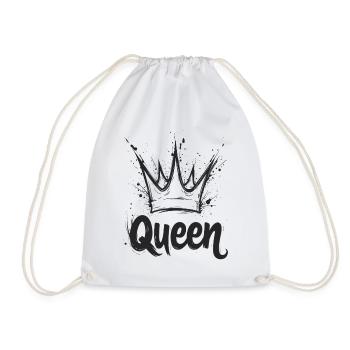 Queen Crown Splash - Drawstring Bag - white - Front