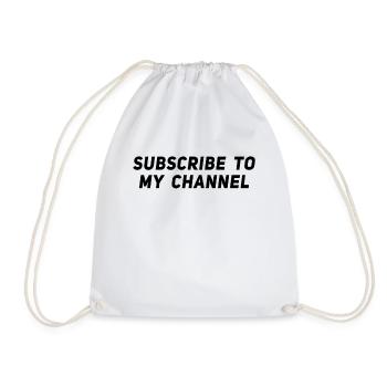 Subscribe to my Channel - Blogger Influencer - Drawstring Bag - white - Front