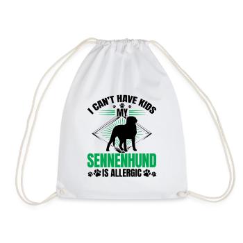 Mountain Dog Allergic Swiss Mountain Dog - Drawstring Bag - white - Front
