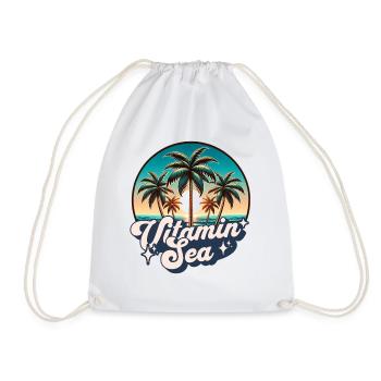 Vitamin Sea Palmen Retro Sommer Strandurlaub - Turnbeutel - Weiß - Vorne