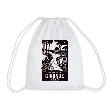 Vacances en Gironde 2025 - Drawstring Bag - white - Front
