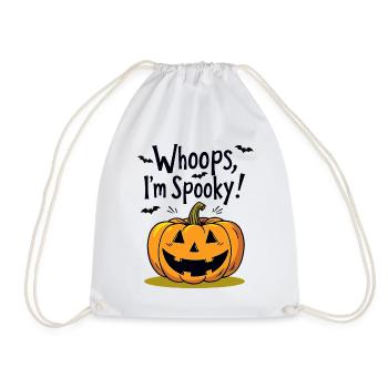 Whoops, I'm Spooky Halloween Pumpkin - Drawstring Bag - white - Front