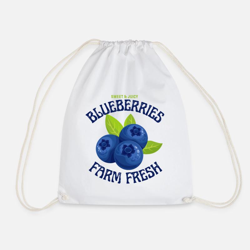 Blueberries farm fresh - Drawstring Bag - white