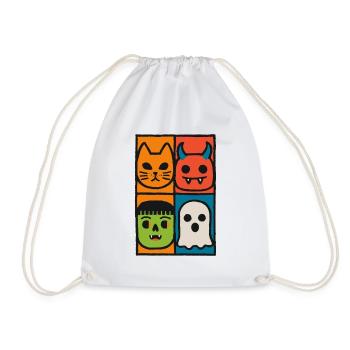 Visages colorés d’Halloween - Funny Monster Art - Sac de sport léger - blanc - Devant