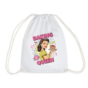 Baking Cake Baking Queen Baking Fairy Baker Pop Art - Drawstring Bag - white - Front