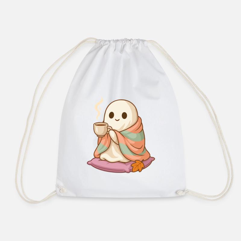 Süßes Cozy Geist Halloween Design - Turnbeutel - Weiß