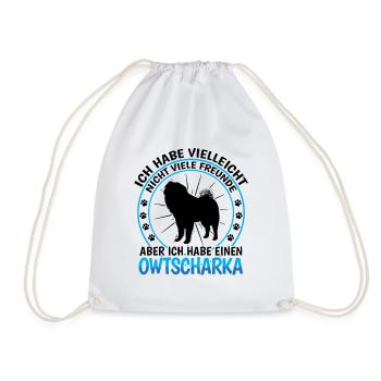 Caucasian Ovcharka is a friend - Drawstring Bag - white - Front
