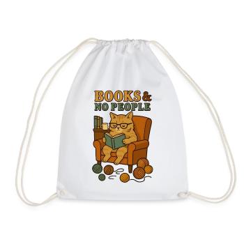 Cat reader in a comfortable armchair - Drawstring Bag - white - Front