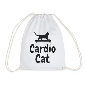« Cardio Cat » - Chat sportif - Sac de sport léger - blanc - Devant