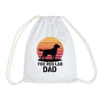 Fox Red Lab Dad – Retro Sunset - Drawstring Bag - white - Front