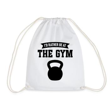 I'd rather be at the gym - Drawstring Bag - white - Front