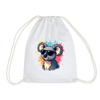 Cool Koala mit Sonnenbrille und Farbexplosion - Turnbeutel - Weiß - Vorne