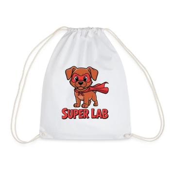 Super Lab – Labrador Welpe als Held - Turnbeutel - Weiß - Vorne