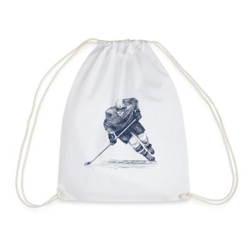Eishockey  - Drawstring Bag - white - Front